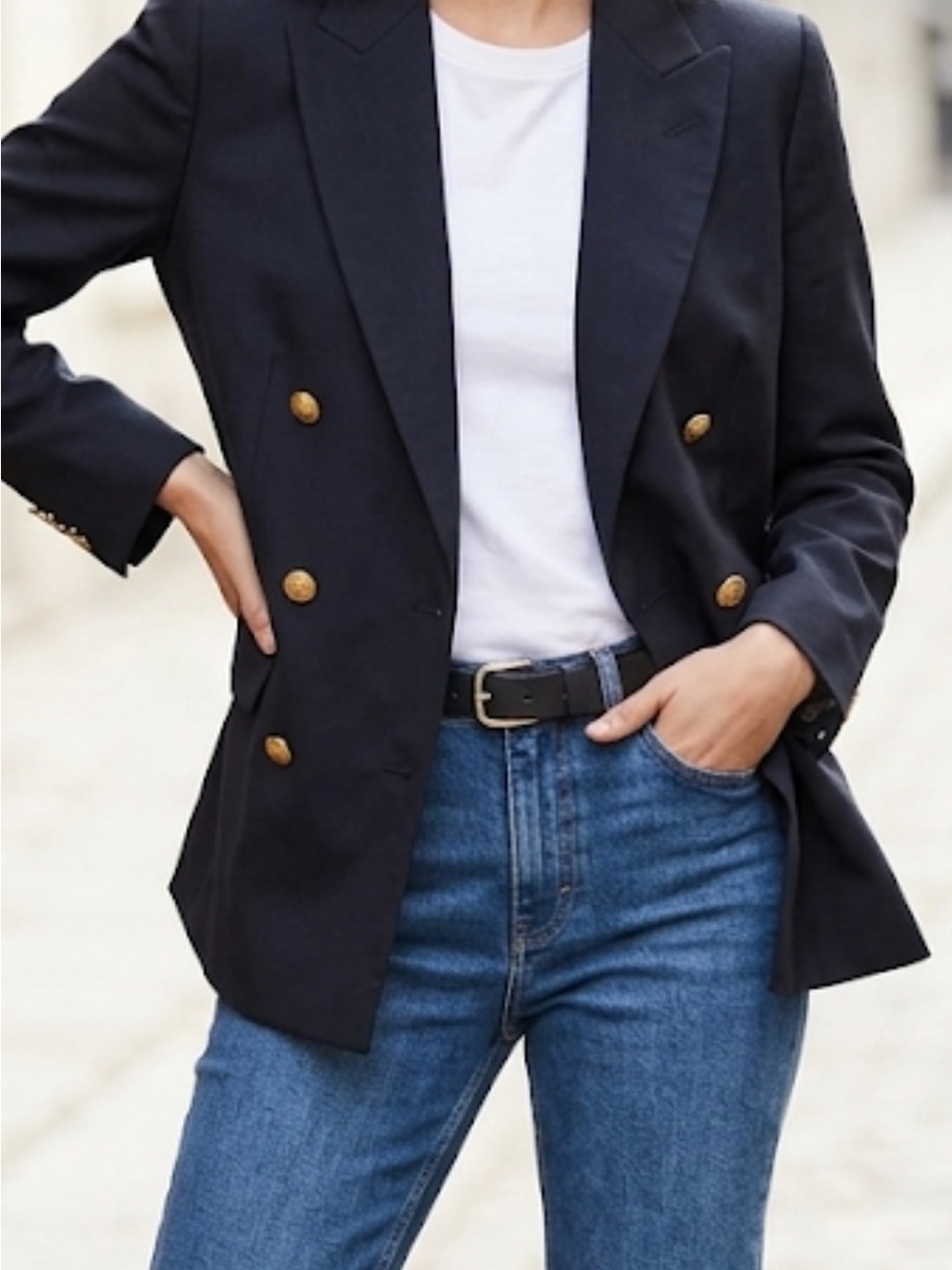 Brooks Brothers Navy Double-Breasted 100% Wool Blazer with Gold Buttons NWOT